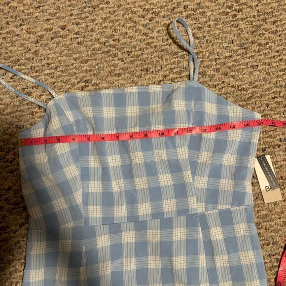 NWT Nordstrom BP Lola Plaid Square Neck Blue Sundress- Size Large - Picture 11 of 11